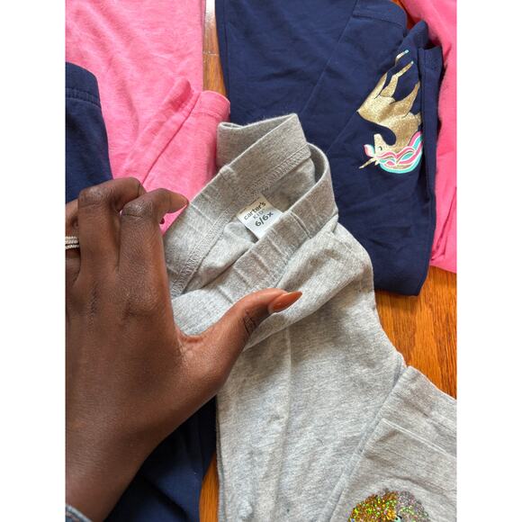 HUGE Lot 6 Pairs Carter's Girls 6/6X Leggings 0 - Picture 5 of 5